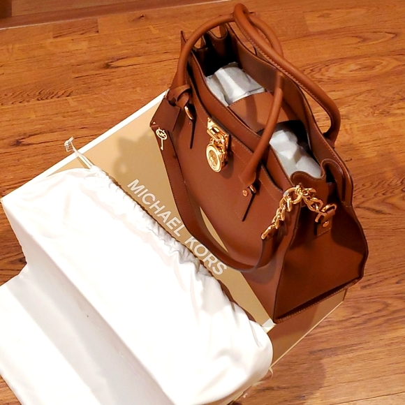 MICHAEL Michael Kors Women's Hamilton East/West Satchel Bag, Luggage, One Size - Picture 10 of 16